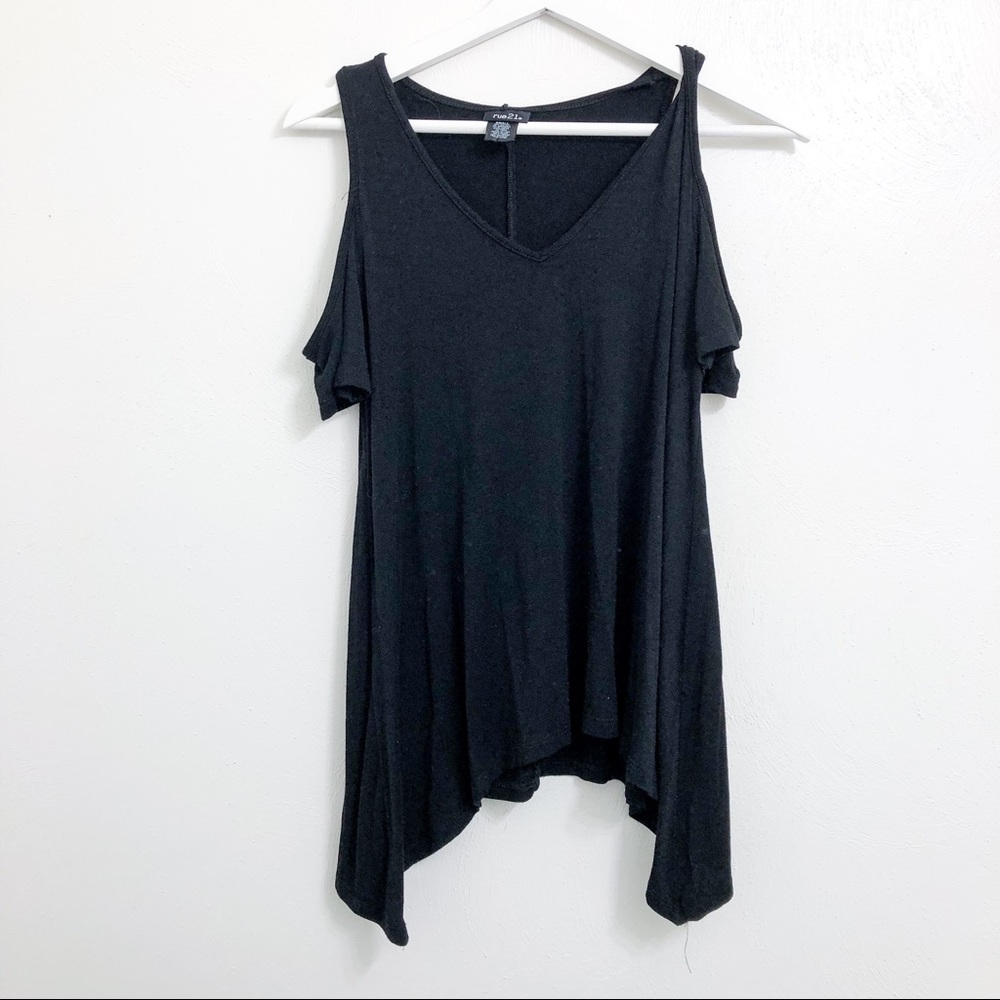 Rue 21 Black Cold Shoulder Top